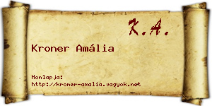 Kroner Amália névjegykártya