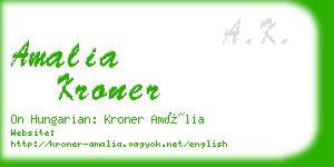 amalia kroner business card